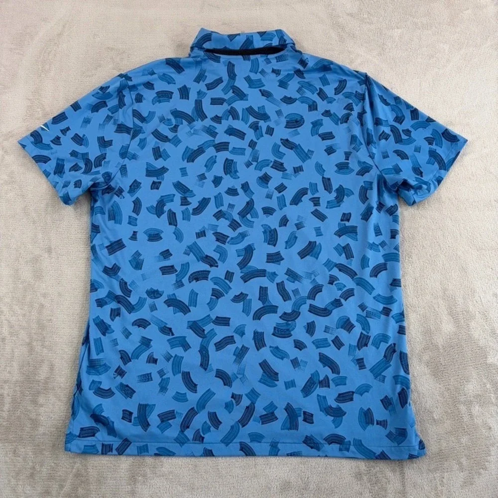 Nike Tour Micro Print Brush Dri-Fit Performance Golf Polo Shirt Blue Men XL NWOT